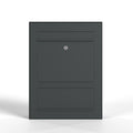 Edelstahl Briefkasten B3 Compact Aufputz mit Zeitungsfach, moderne Briefkasten-Design, frontale Ansicht