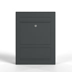 Edelstahl Briefkasten B3 Compact Aufputz mit Zeitungsfach, moderne Briefkasten-Design, frontale Ansicht