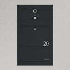Briefkasten Edelstahl B3 Compact Video-LC Zeitungsfach