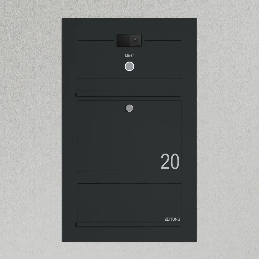 Briefkasten Edelstahl B3 Compact Video-LC Ultra Zeitungsfach