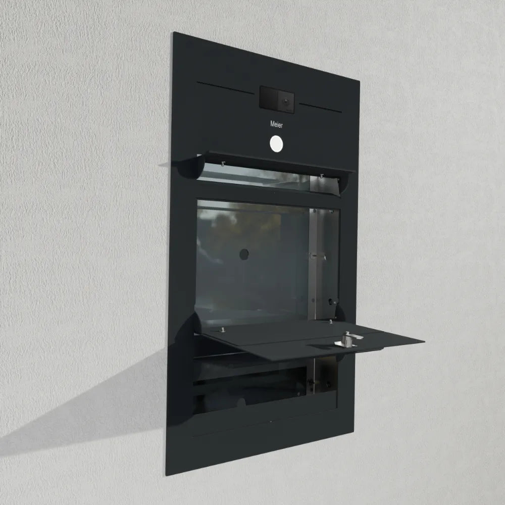 Briefkasten Edelstahl B3 Compact Video-LC Ultra Zeitungsfach