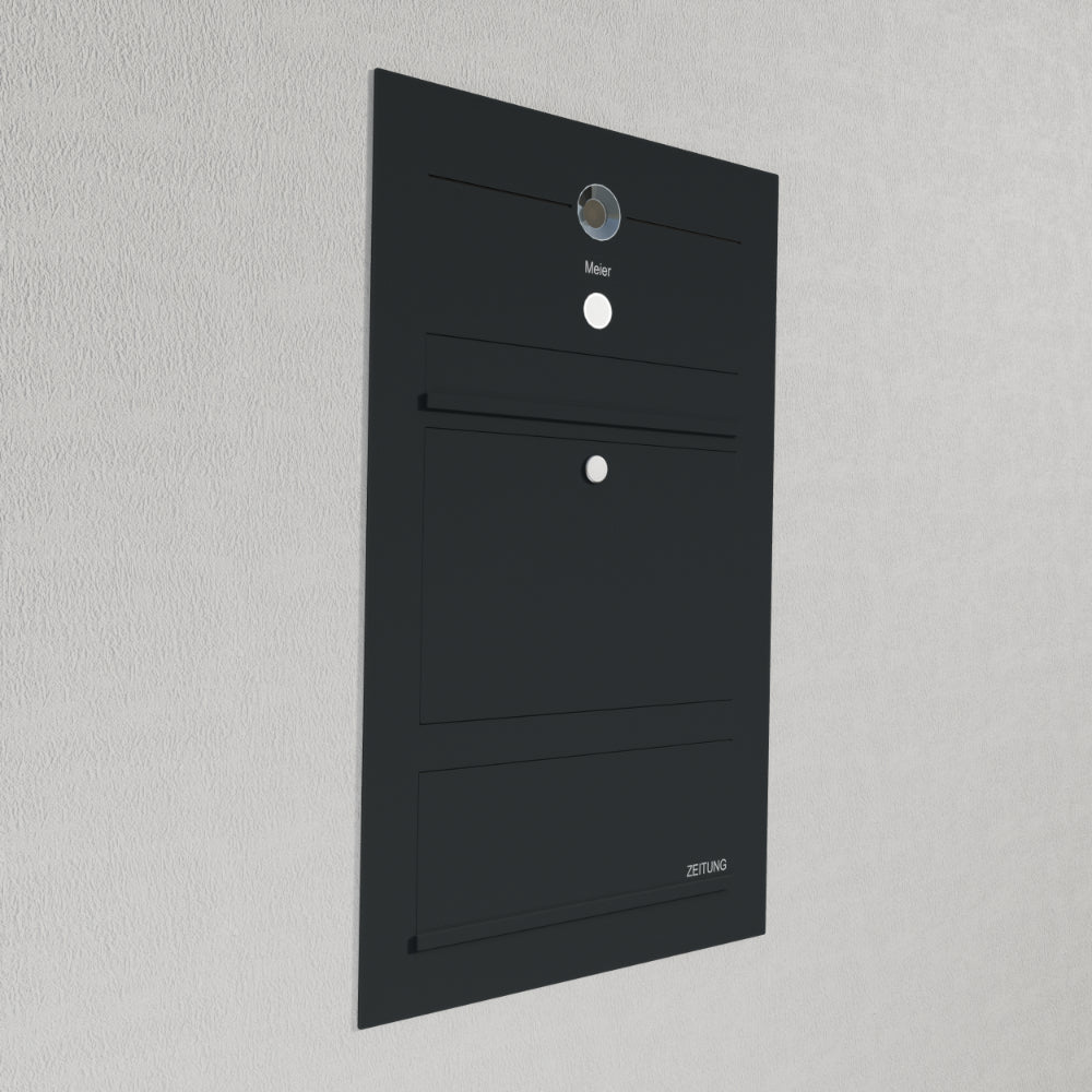Briefkasten Edelstahl B3 Compact Video-LC Zeitungsfach