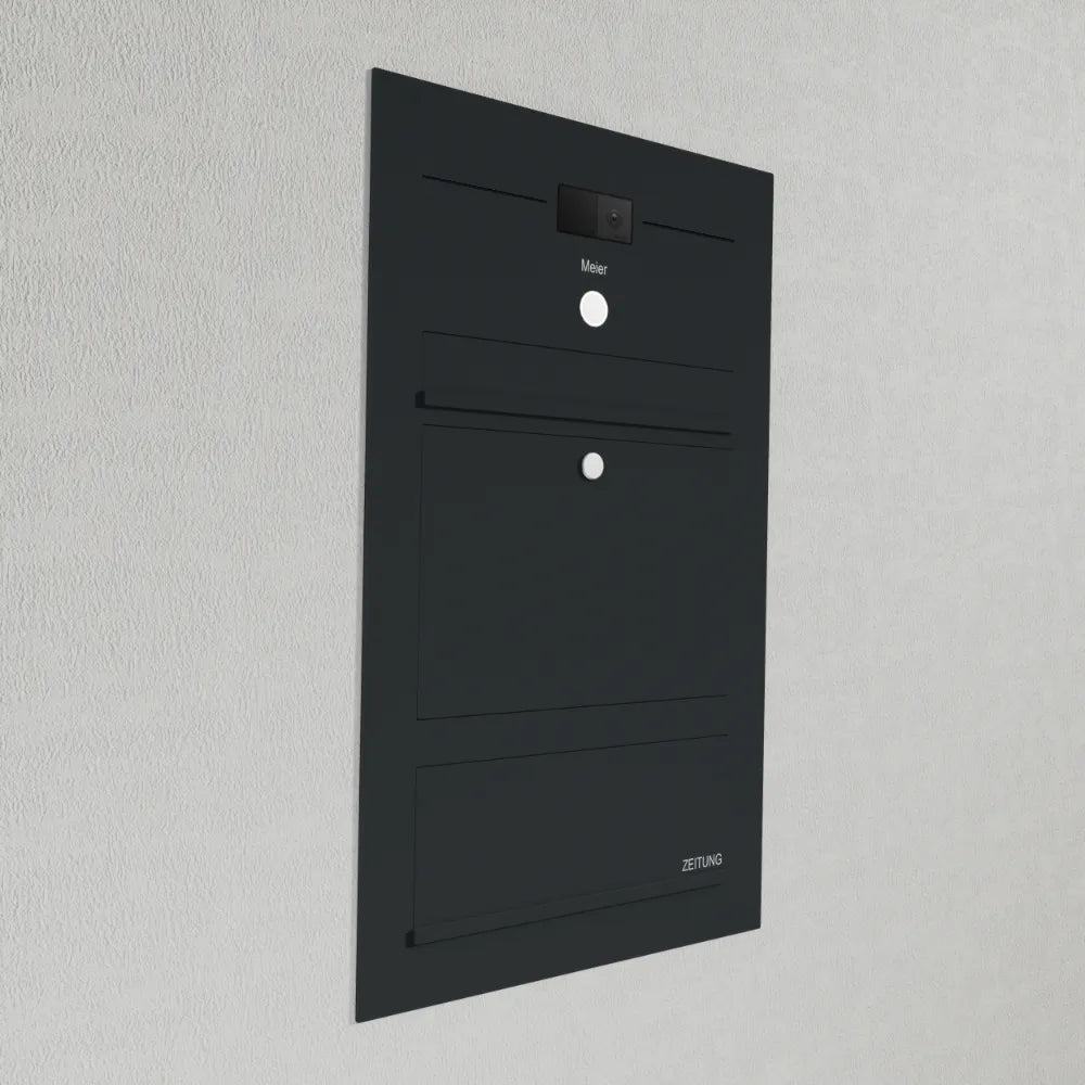 Briefkasten Edelstahl B3 Compact Video-LC Ultra Zeitungsfach