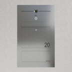 Briefkasten Edelstahl B3 Compact Video-LC Zeitungsfach