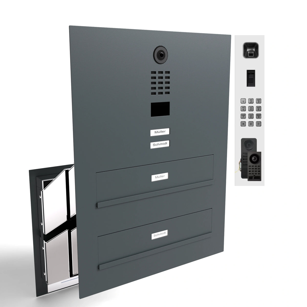 Edelstahl Durchwurfanlage Zweifamilie B3V-DoorBird Individuell