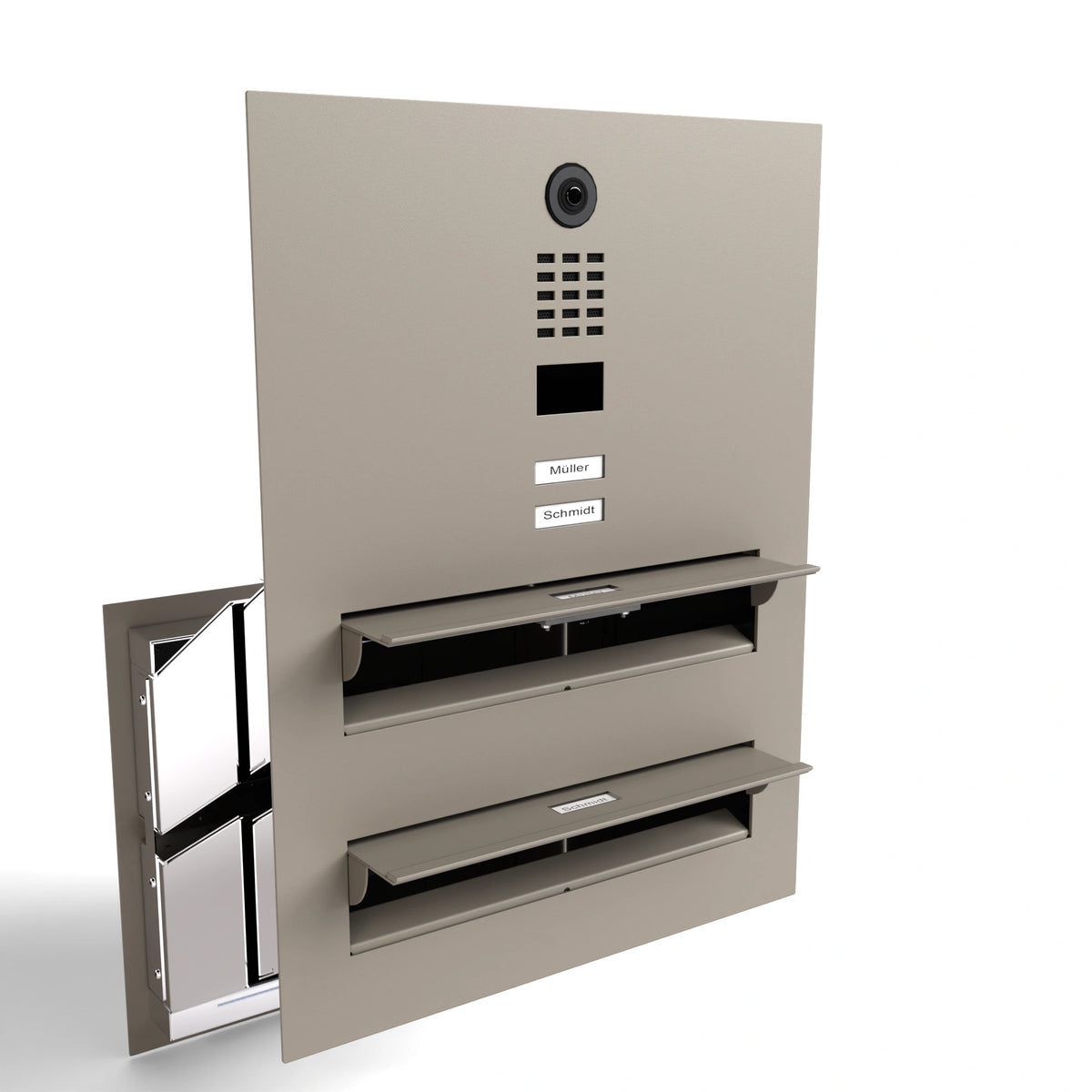 Edelstahl Durchwurfanlage Zweifamilie B3V-DoorBird Individuell