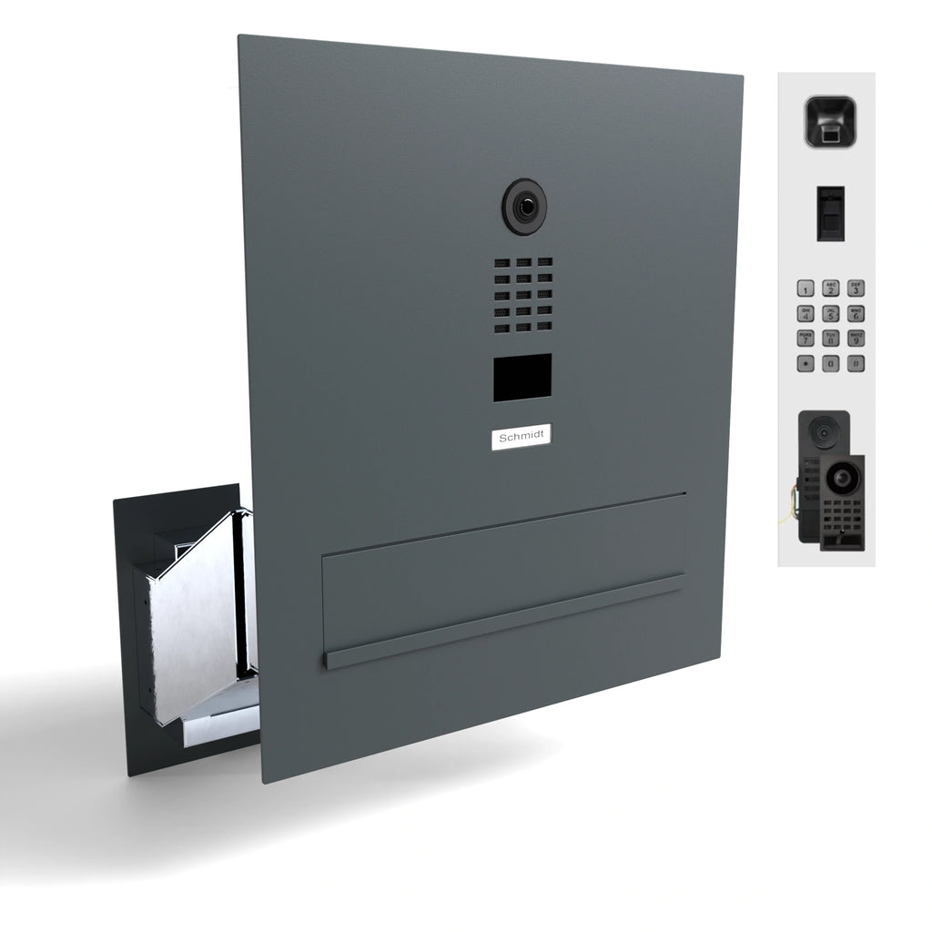 Edelstahl Durchwurfanlage B3V-DoorBird mit integrierter Kamera und Klingeltaster