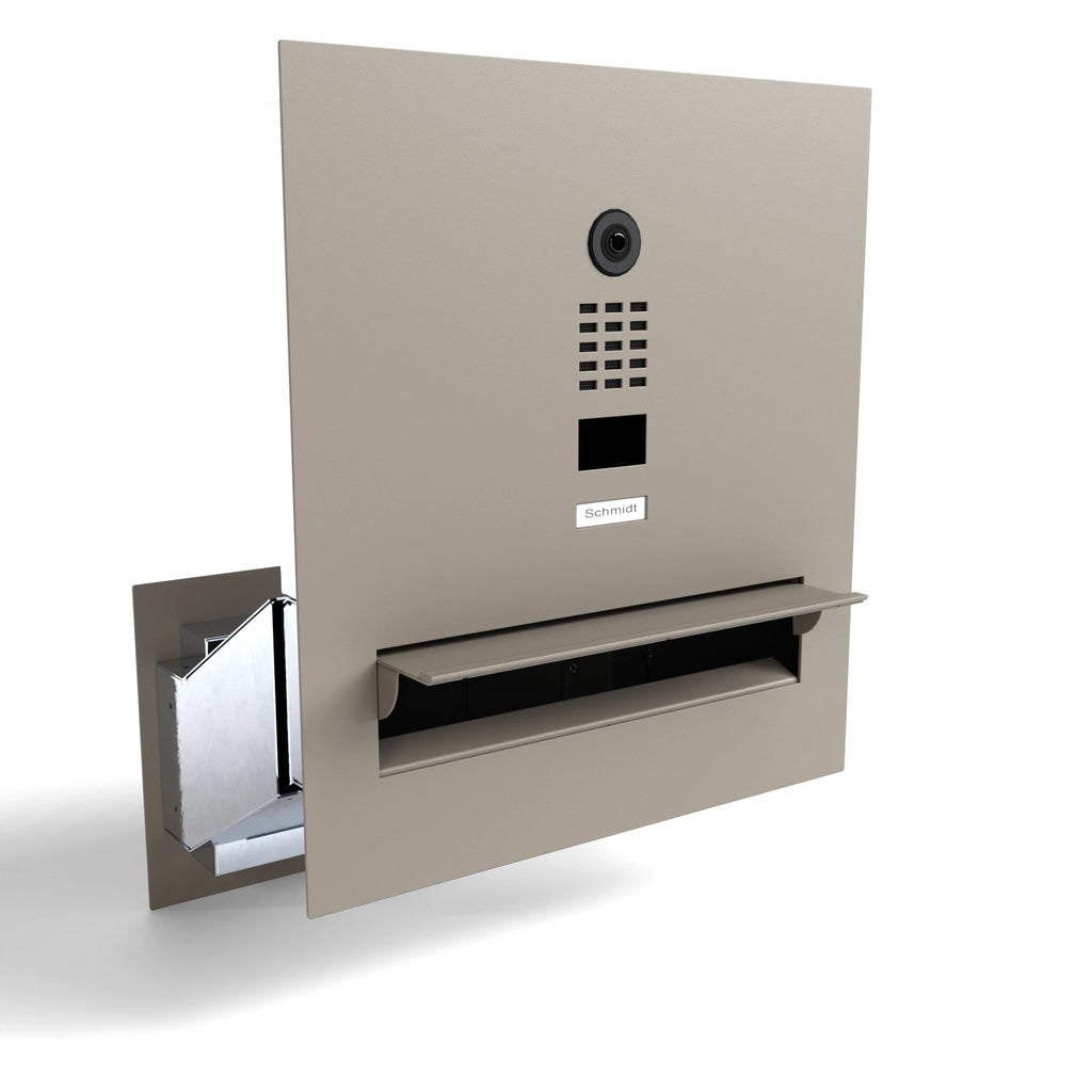 Edelstahl Durchwurfanlage B3V-DoorBird mit Kamera Lautsprecher und Namensschild