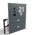 Edelstahl Durchwurfanlage Zweifamilie B3V-DoorBird Hausnummer