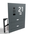 Edelstahl Durchwurfanlage Zweifamilie B3V-DoorBird Hausnummer