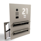 Edelstahl Durchwurfanlage Zweifamilie B3V-DoorBird Hausnummer