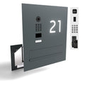 Edelstahl Durchwurfanlage B3V-DoorBird mit integrierter Kamera Klingel und beleuchteter Hausnummer