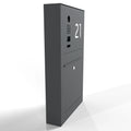 Dunkelgrauer Aufputz Briefkasten mit integrierter DoorBird Videosprechanlage und Hausnummer 21