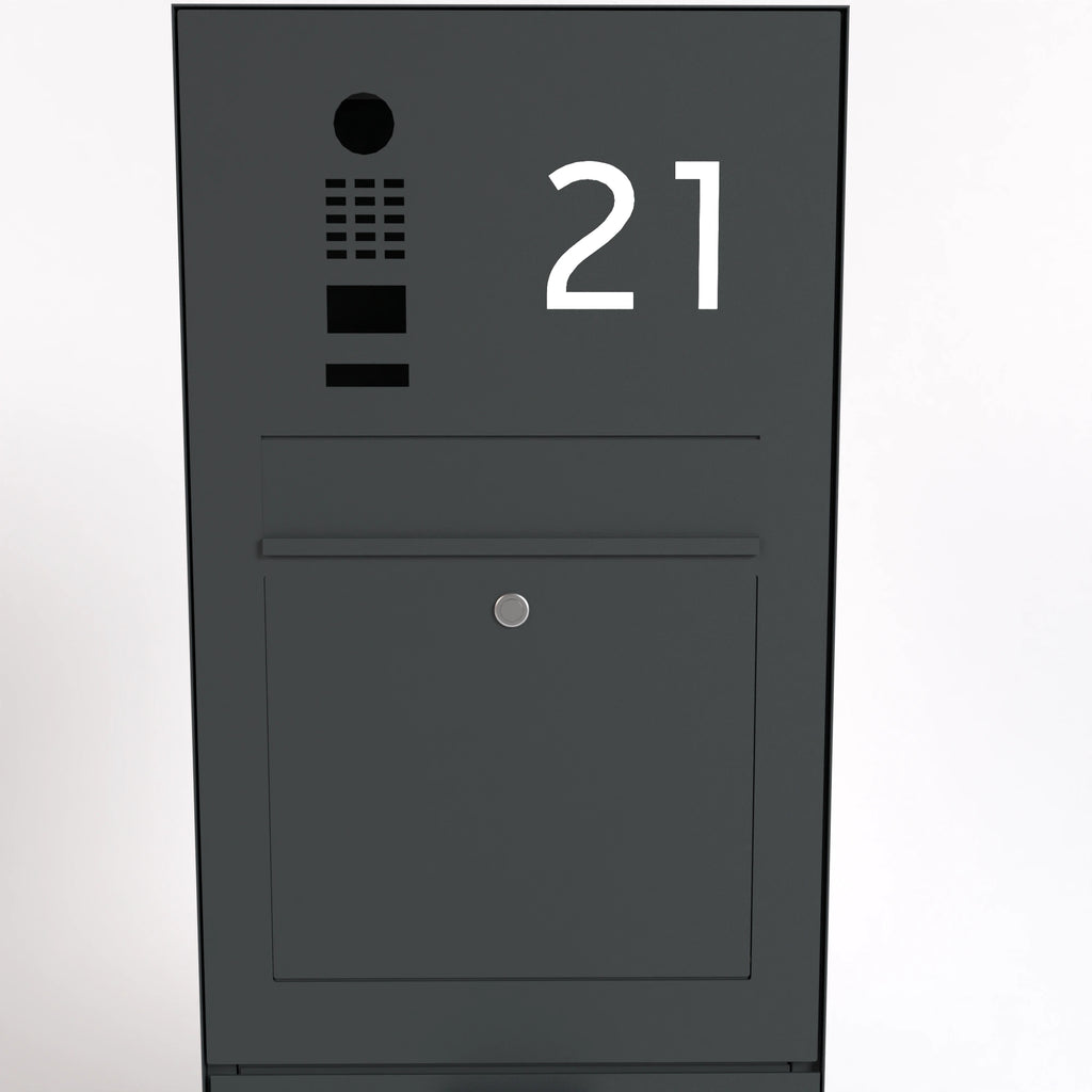 Briefkasten B3-Paketbox freistehend DoorBird Hausnummer Individuell