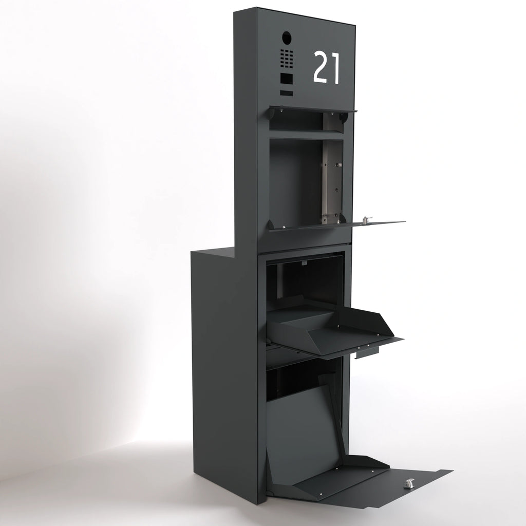 Briefkasten B3-Paketbox freistehend DoorBird Hausnummer Individuell