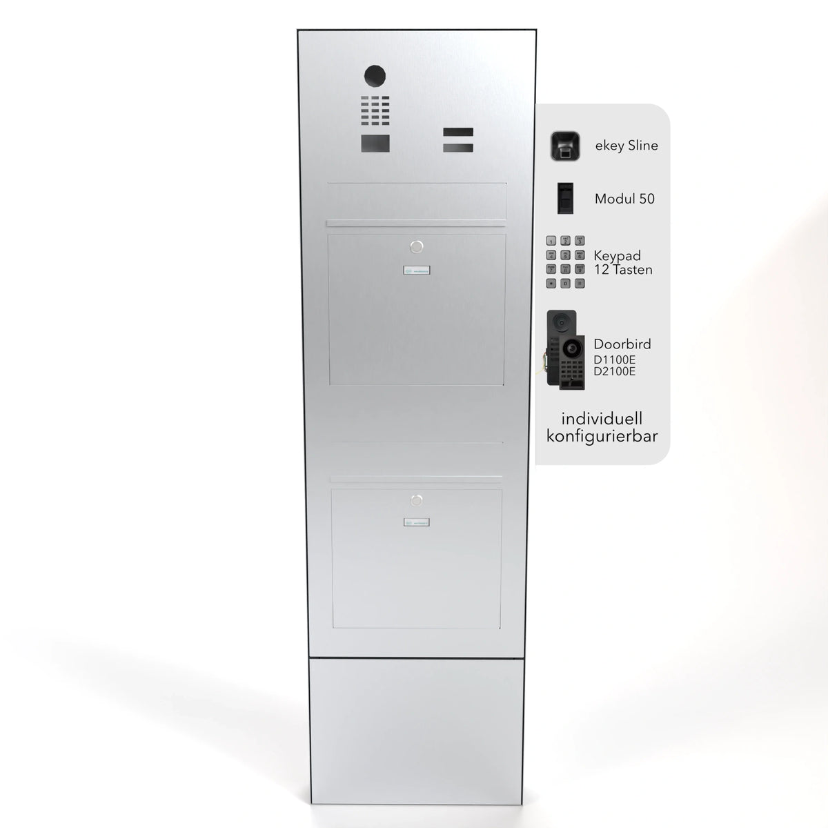 Doppelbriefkasten B3-Stele freistehend DoorBird Individuell