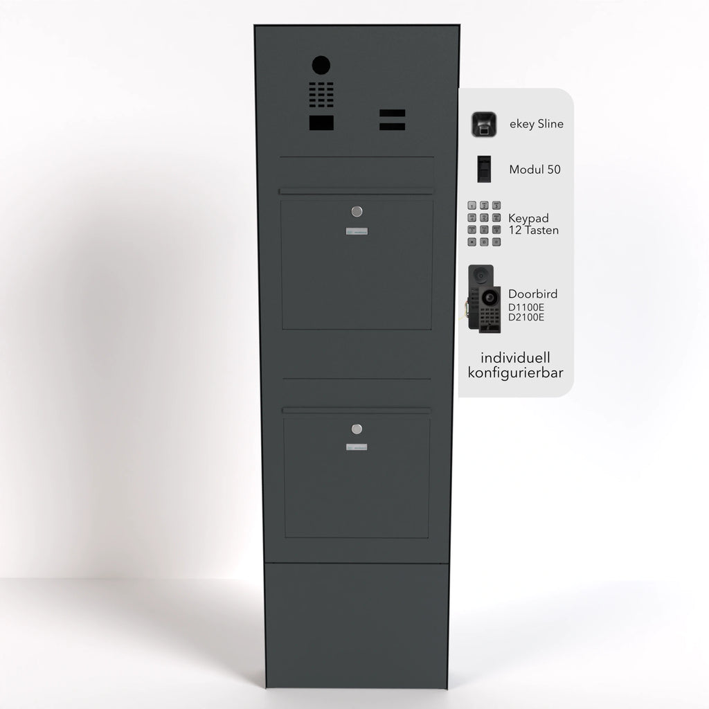 Doppelbriefkasten B3-Stele freistehend DoorBird Individuell