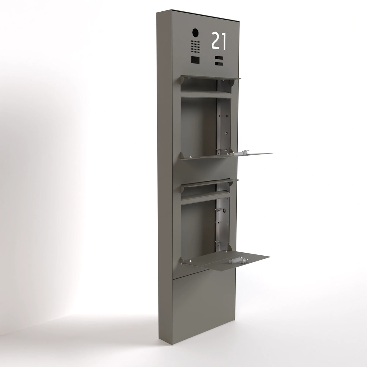 Doppelbriefkasten B3-Stele freistehend DoorBird Hausnummer