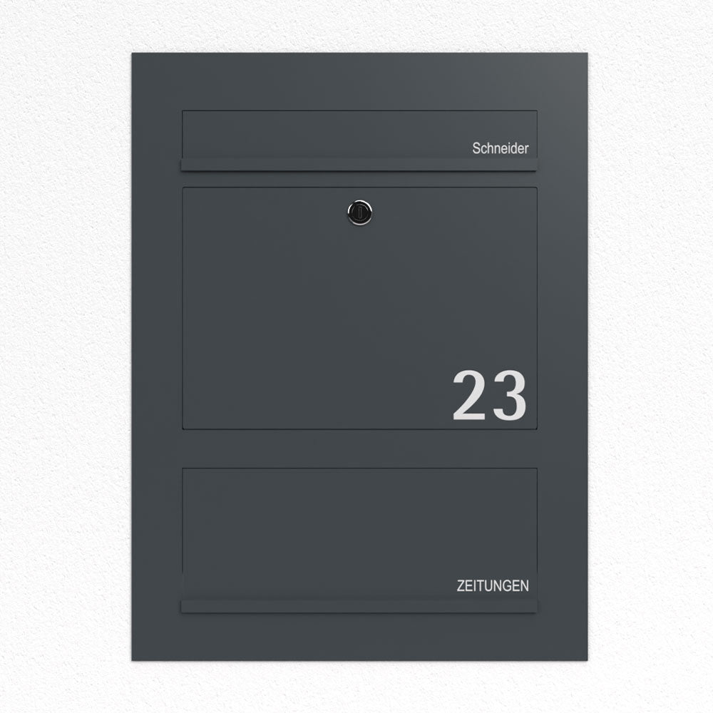 Briefkasten Edelstahl B3 Compact Zeitungsfach