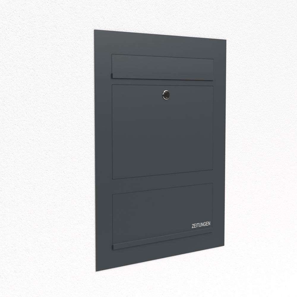 Briefkasten Edelstahl B3 Compact Zeitungsfach