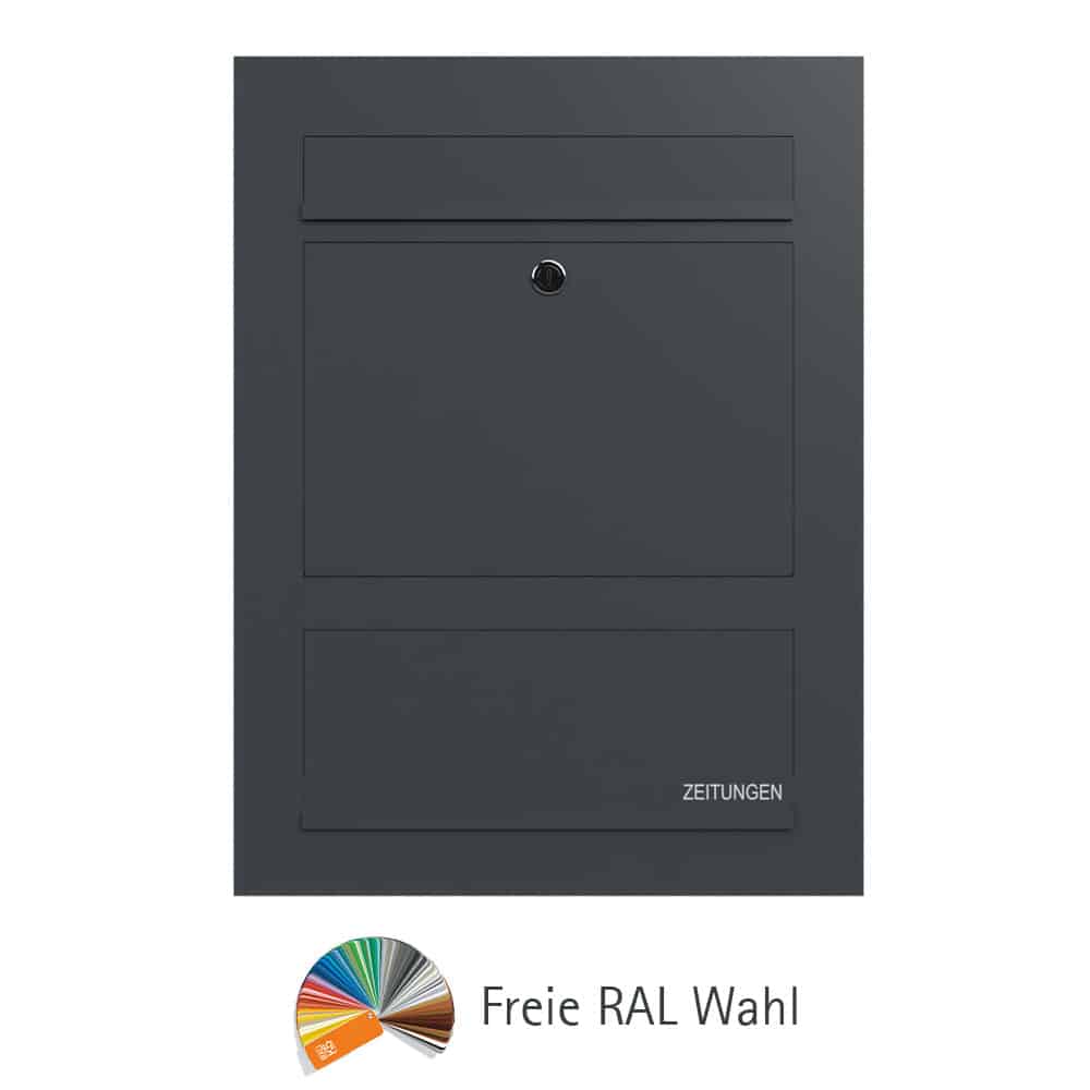 Briefkasten Edelstahl B3 Compact Zeitungsfach