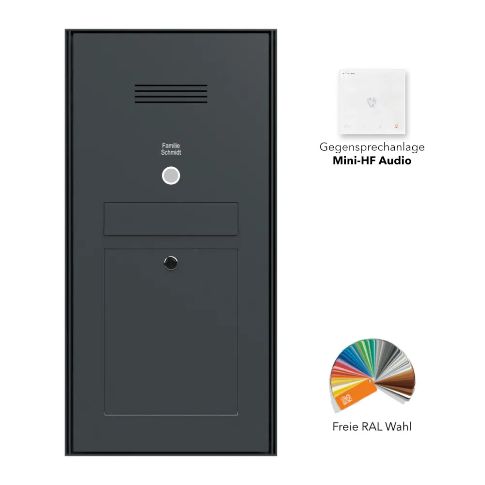 Briefkasten Türsprechanlage Aufputz Edelstahl B2 Audio