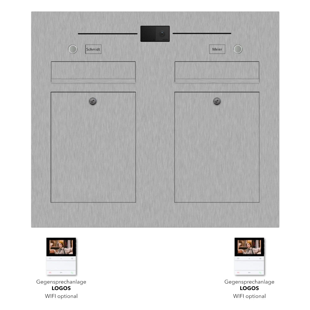 Briefkasten Edelstahl B2V-LC Twin Ultra