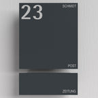 Edelstahl Briefkasten mit Zeitungsfach – B1 7016