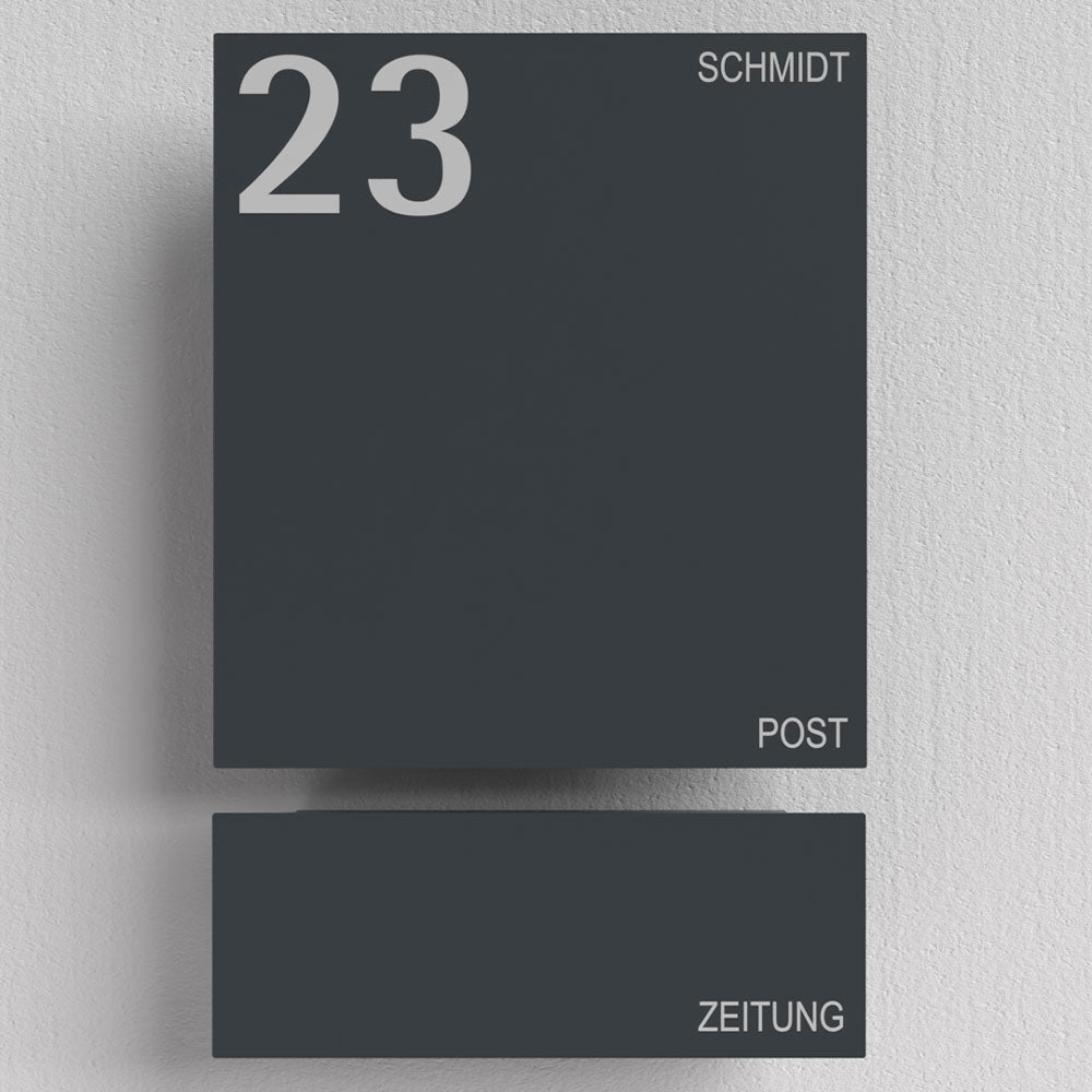 Edelstahl Briefkasten mit Zeitungsfach – B1 7016