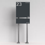 Edelstahl Briefkasten freistehend mit Zeitungsfach – B1 7016