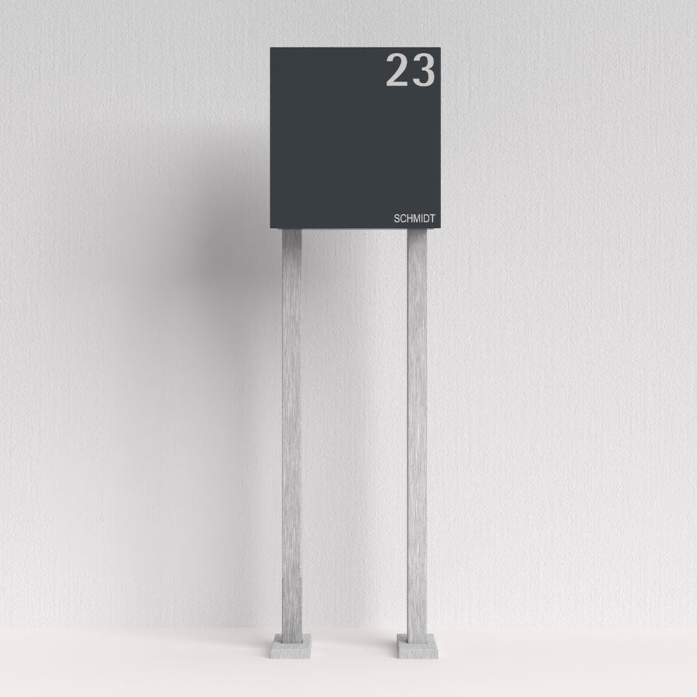 Briefkasten Anthrazit freistehend – B1 Light OZ