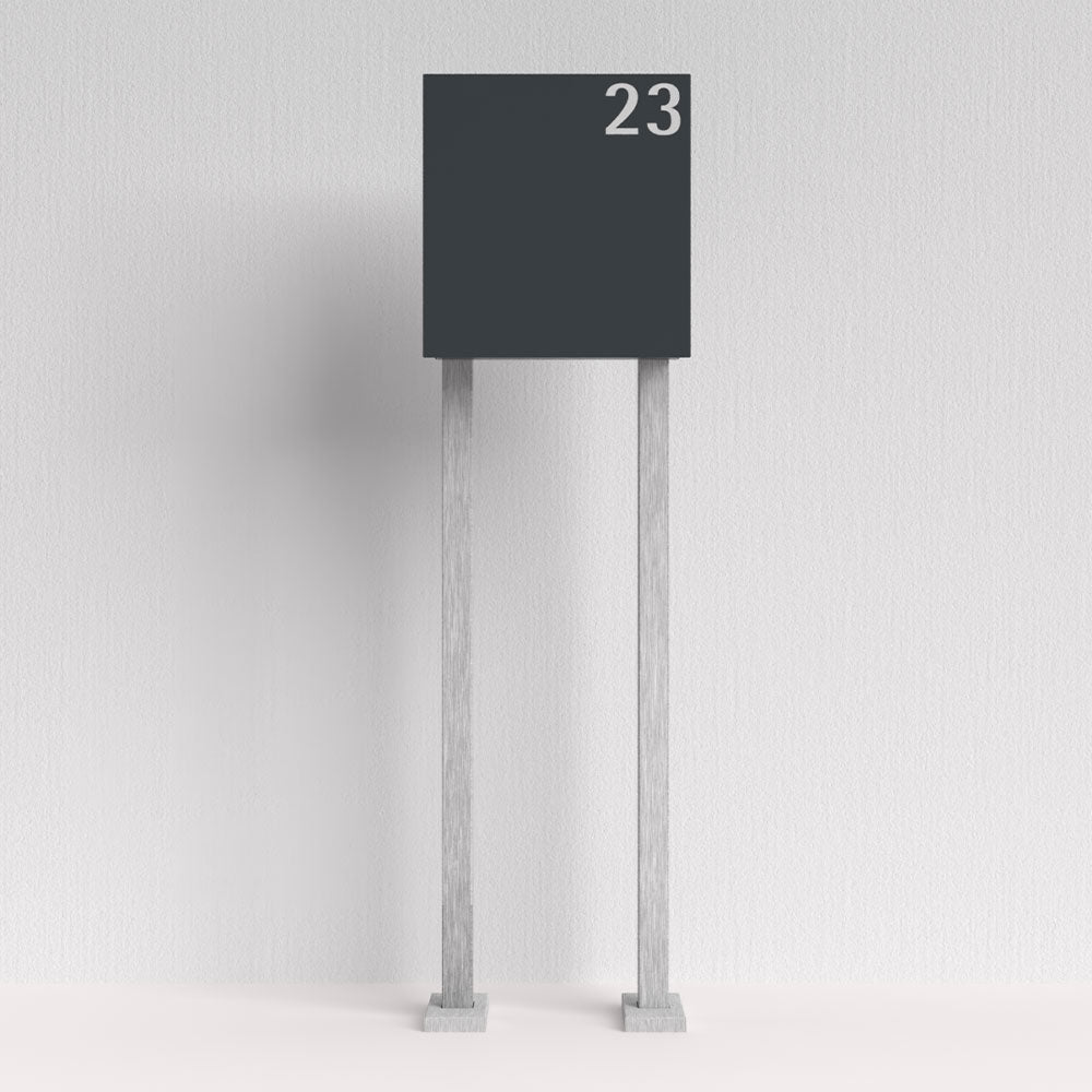 Briefkasten Anthrazit freistehend – B1 Light OZ