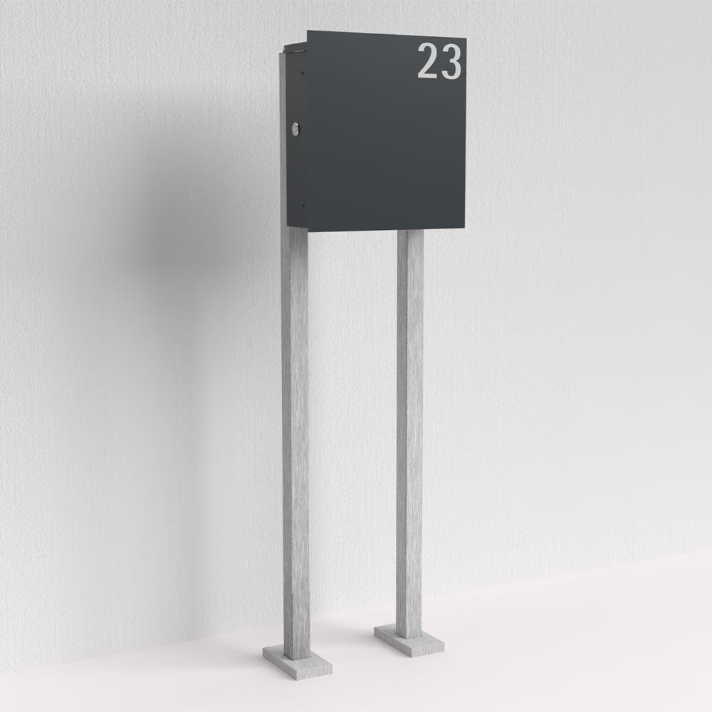 Briefkasten Anthrazit freistehend – B1 Light OZ