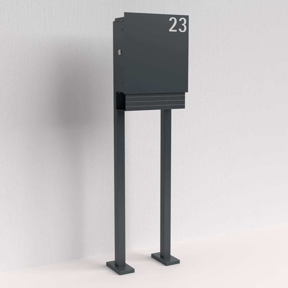 Briefkasten Anthrazit freistehend – B1 Light
