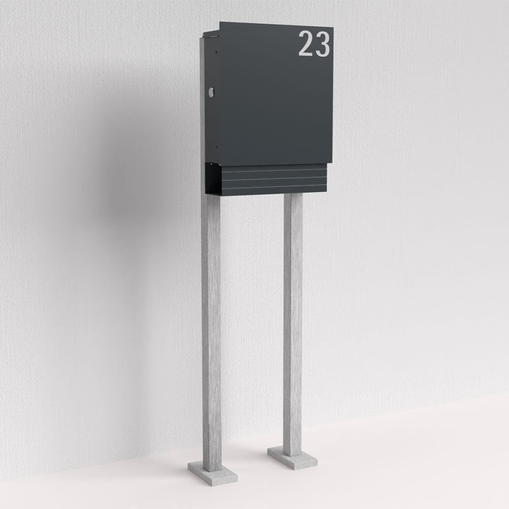 Briefkasten Anthrazit freistehend – B1 Light
