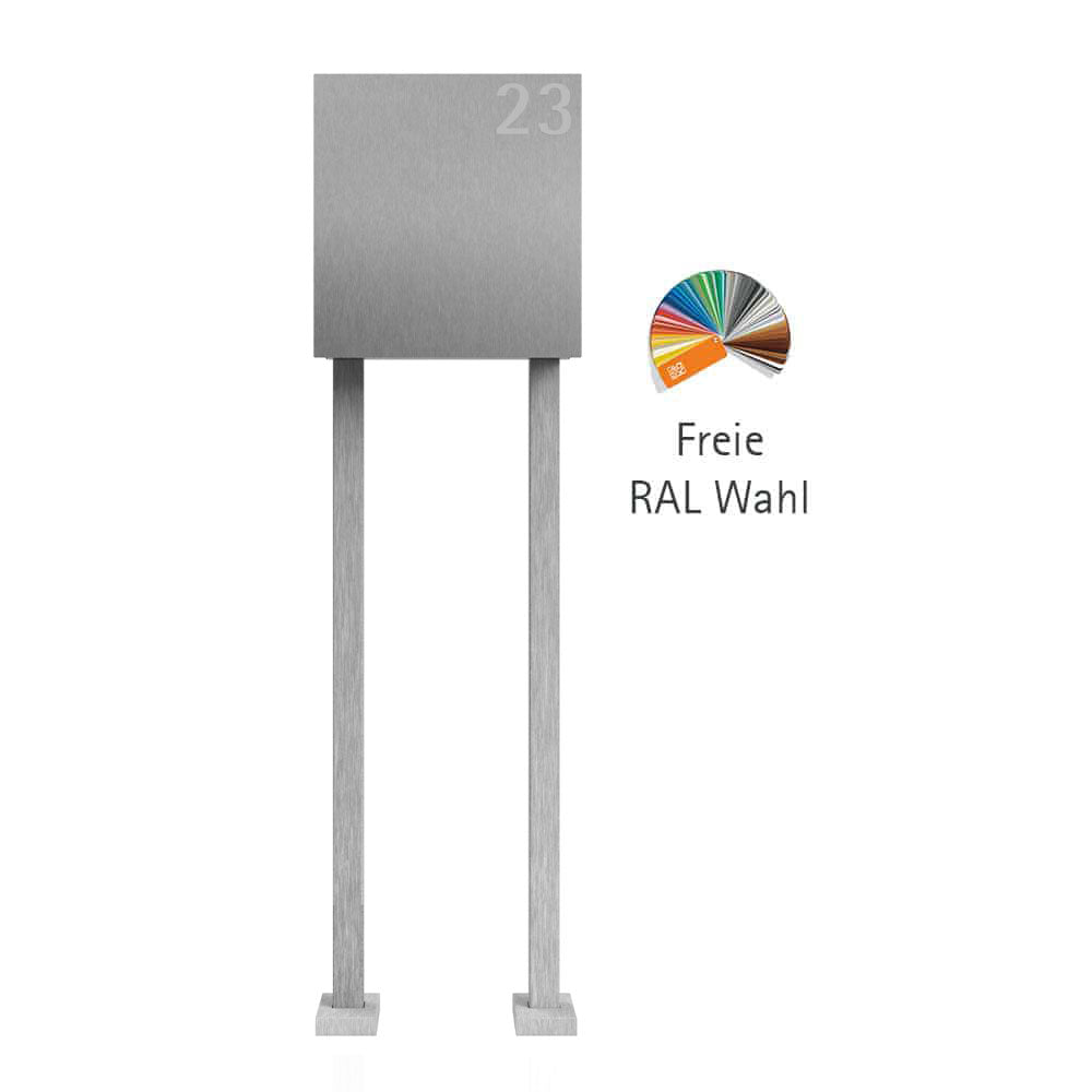 Edelstahl Briefkasten freistehend – B1 Light Steel OZ
