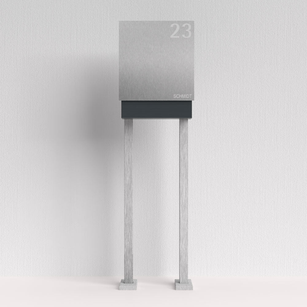 Edelstahl Briefkasten freistehend – B1 Light Steel