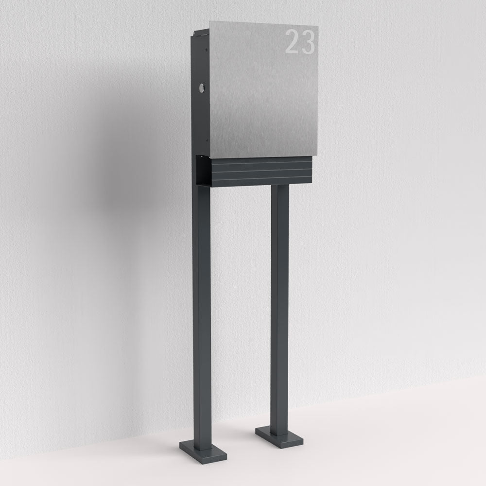 Edelstahl Briefkasten freistehend – B1 Light Steel