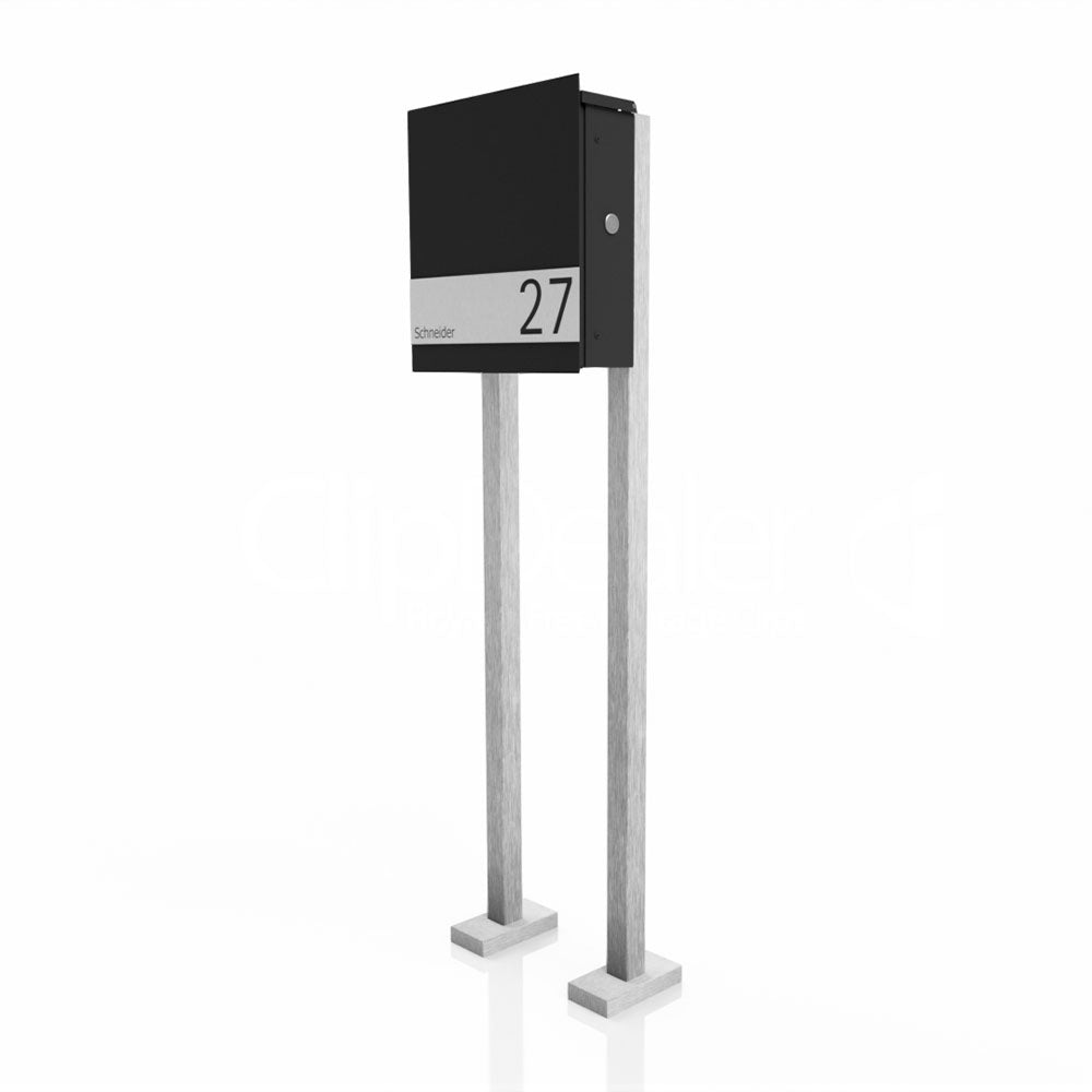 Briefkasten Anthrazit freistehend – B1 Light Shield OZ