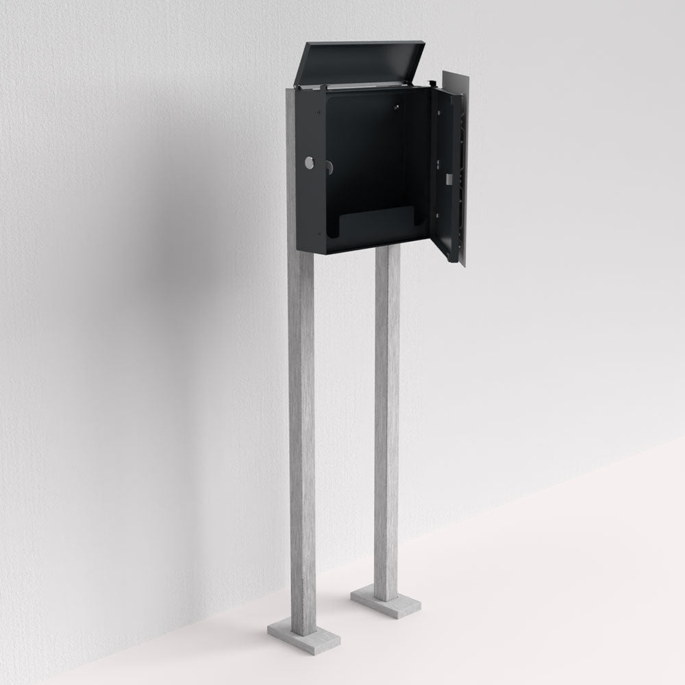 Edelstahl Briefkasten freistehend – B1 Light Steel OZ