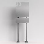 Edelstahl Briefkasten mit Zeitungsfach freistehend – B1 Steel