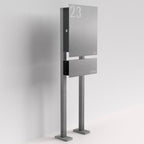 Edelstahl Briefkasten mit Zeitungsfach freistehend – B1 Steel