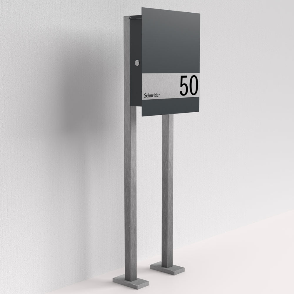 Briefkasten Edelstahl B1 Shield freistehend