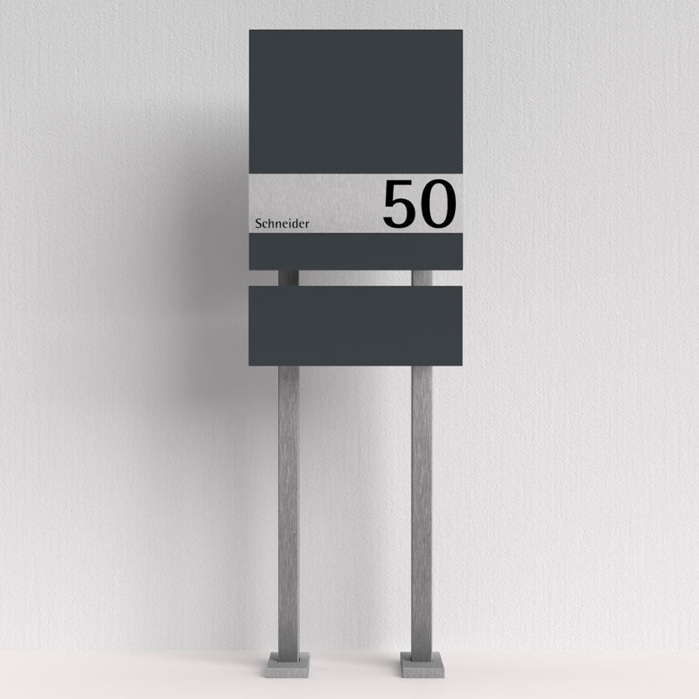 Briefkasten Zeitungsfach Edelstahl B1 Shield freistehend