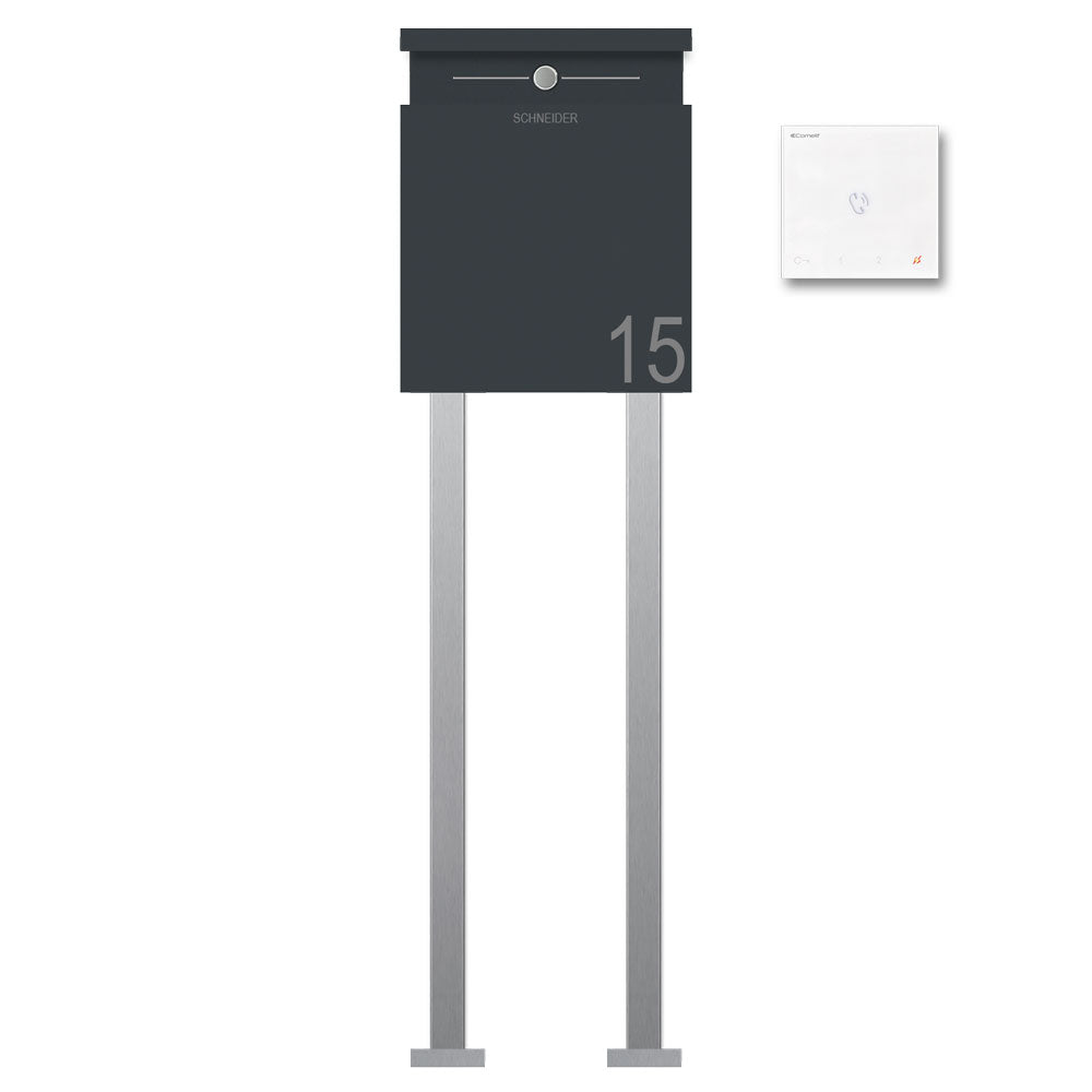 Edelstahl Briefkasten Freistehend Audio B5 Anthrazit