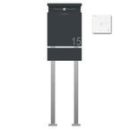 Edelstahl Briefkasten Zeitungsfach Freistehend Audio B5 Anthrazit