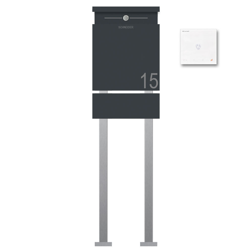 Edelstahl Briefkasten Zeitungsfach Freistehend Audio B5 Anthrazit