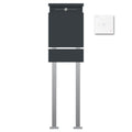 Edelstahl Briefkasten Zeitungsfach Freistehend Audio B5 Anthrazit