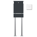 Edelstahl Briefkasten Zeitungsfach Freistehend Audio B5 Anthrazit