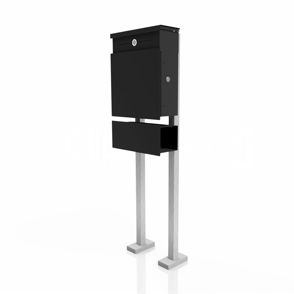Edelstahl Briefkasten Zeitungsfach Freistehend Audio B5 Anthrazit